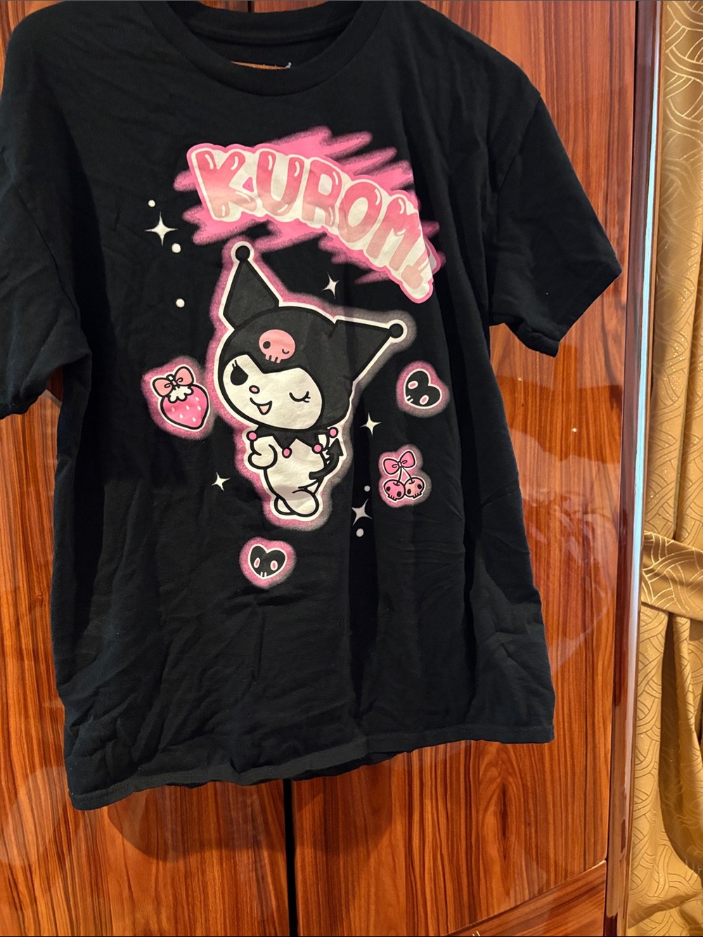 Kuroinu Black & Pink Graphic Kids Short Sleeve Tee